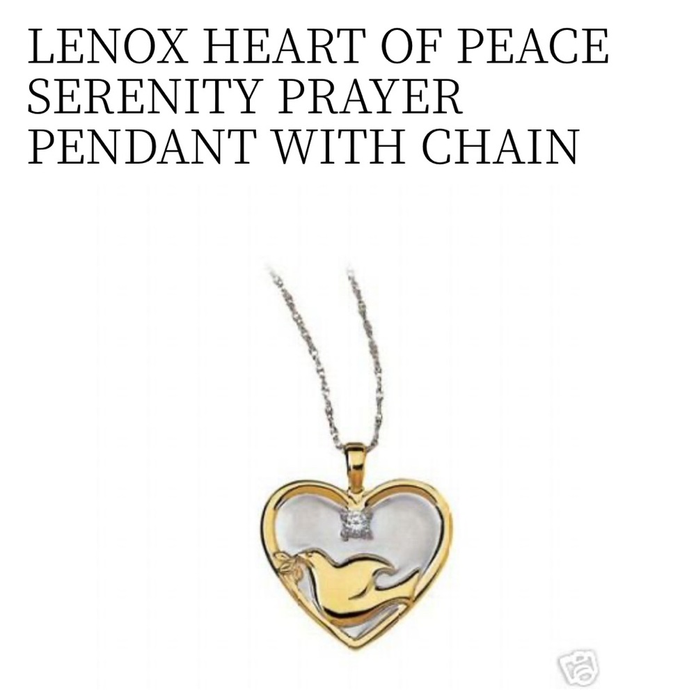 Lenox Heart of Peace Serenity Prayer Pendant with chain